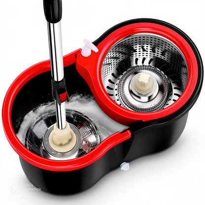 360° Spin Mop with Self-Wringing Bucket – Easy Floor Cleaning System