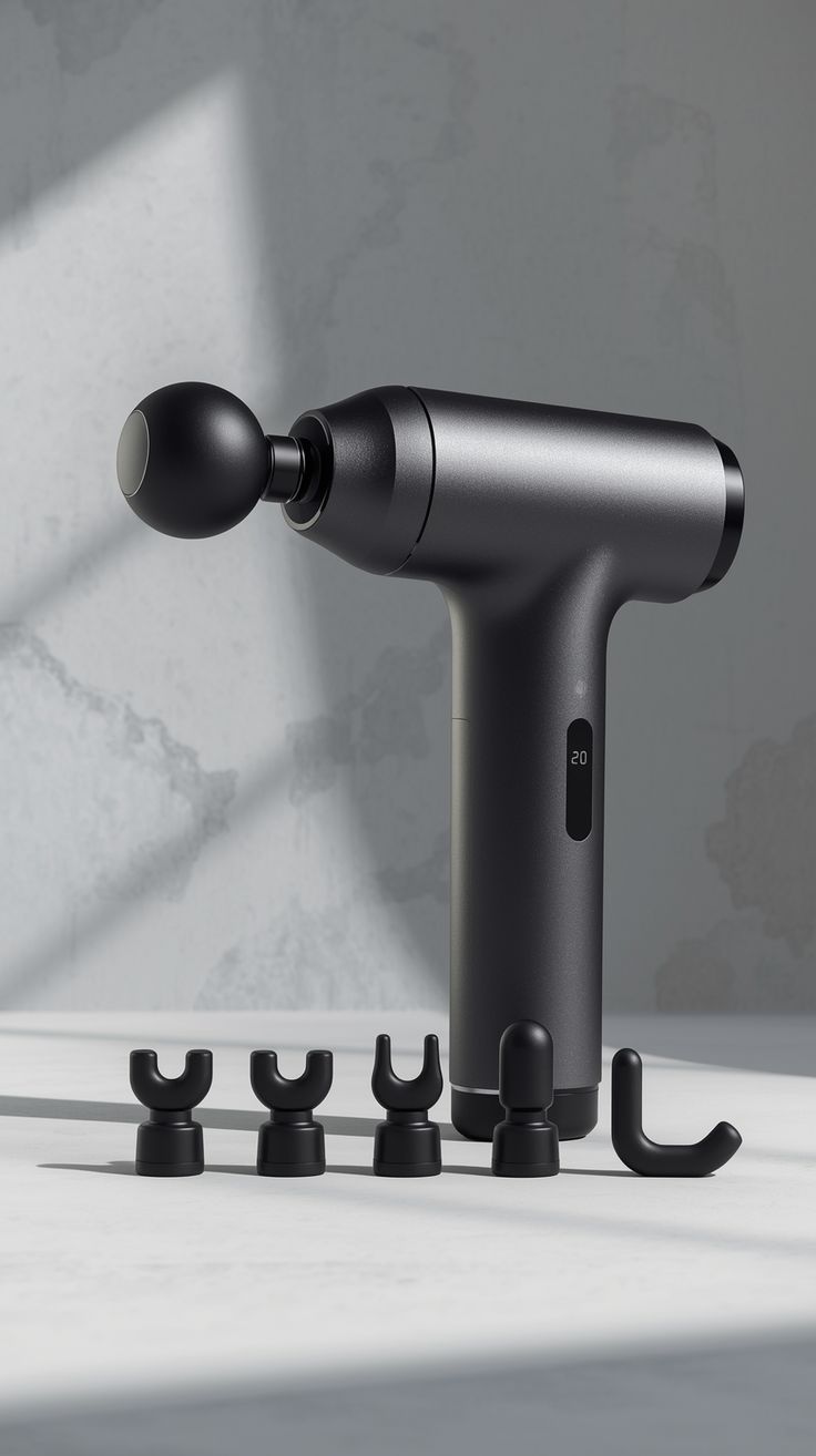 Deep Tissue Massage Gun – Rechargeable Muscle Massager with 5 Massage Heads