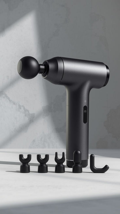 Deep Tissue Massage Gun – Rechargeable Muscle Massager with 5 Massage Heads