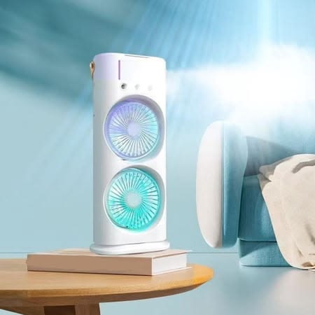 Portable Dual Mini Fan – Rechargeable Personal Cooling Fan