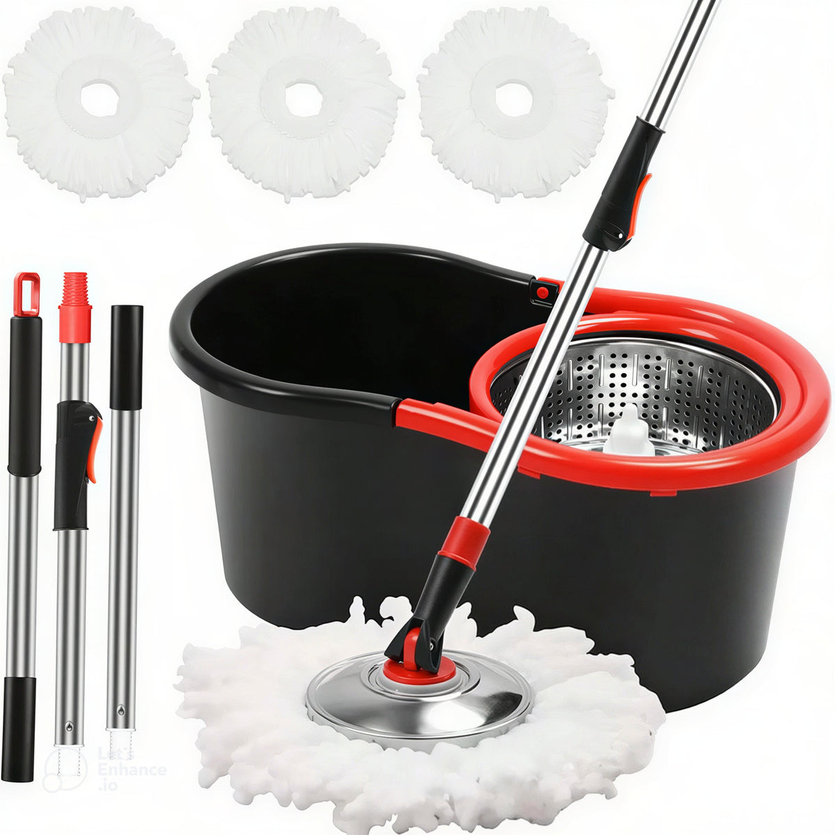 360° Spin Mop with Self-Wringing Bucket – Easy Floor Cleaning System