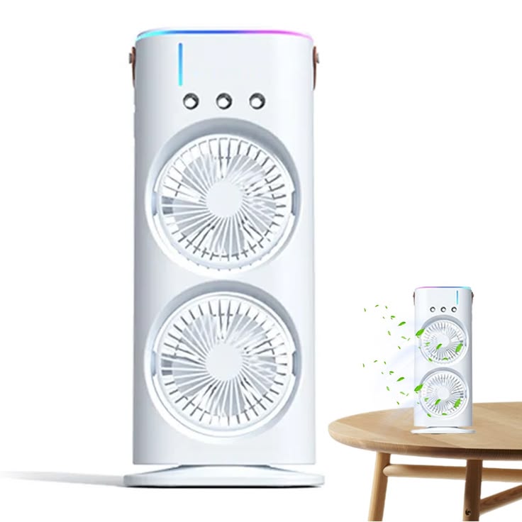 Portable Dual Mini Fan – Rechargeable Personal Cooling Fan